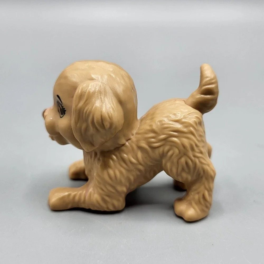 Dollhouse Barbie Doll Pets Puppy Dog Playing Position Beige/Tan